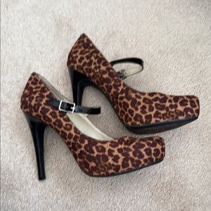 BCBGeneration Brown and Black Heels with Classic Pump Silhouette